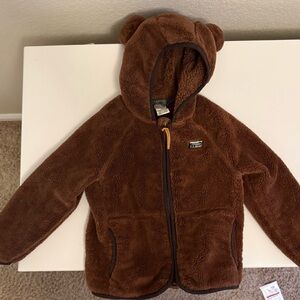 L.L. Bean Brown Fleece Kids Jacket with Bear Ears
